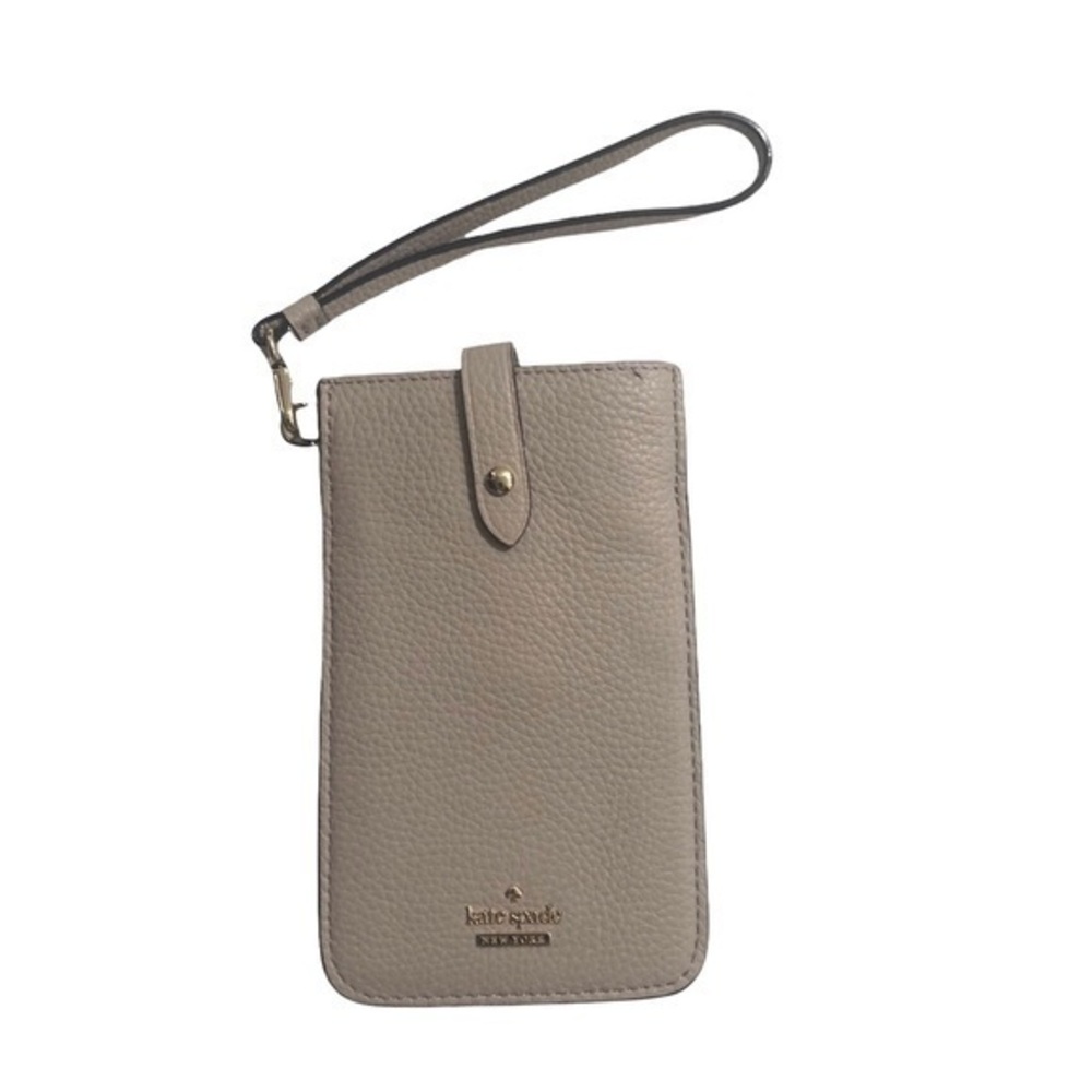 Kate spade gray leather wristlet phone holder